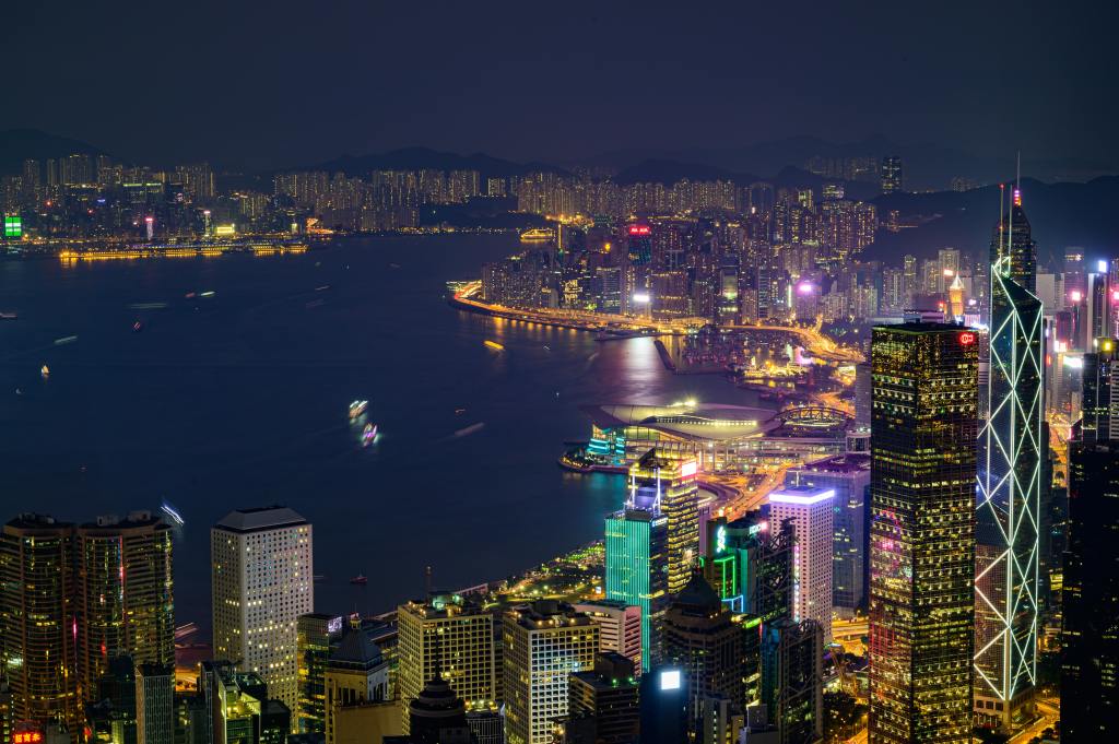 Night view of Hong Kong's Victoria Harbour